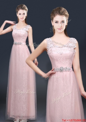 2016 Pretty Empire Scoop Prom Dresses with  Lace and Appliques