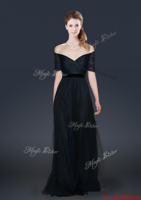 2016 Winter Perfect Empire Off the Shoulder Prom Dresses