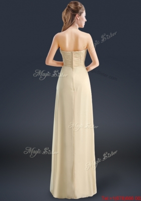 Latest Sweetheart Beading Prom Dresses in Champagne