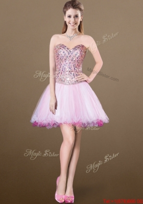 Lovely A Line Sweetheart Beading Detachable Prom Dresses for 2016