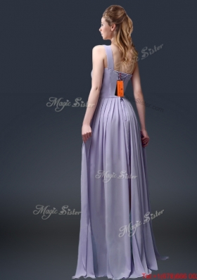 New Style One Shoulder High Low Ruffles Prom Dresses