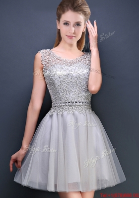 Perfect Mini Length Scoop Prom Dresses with Appliques