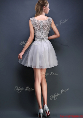 Perfect Mini Length Scoop Prom Dresses with Appliques