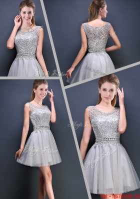 Perfect Mini Length Scoop Prom Dresses with Appliques