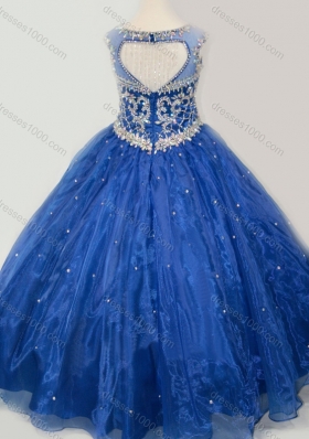 Beautiful Beaded Bodice Open Back Mini Quinceanera Dress in Royal Blue