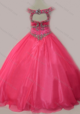 Cute Beaded Bodice Zipper Up Mini Quinceanera Dress in Hot Pink