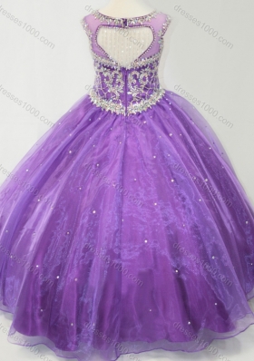 Latest Open Back Beaded Bodice Mini Quinceanera Dress in Purple