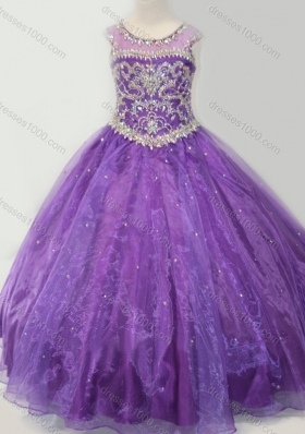 Latest Open Back Beaded Bodice Mini Quinceanera Dress in Purple
