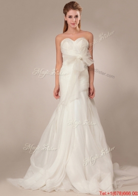 The brand new style Mermind Wedding Dresses with Bowknot and Ruching