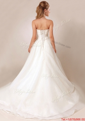 Lovely Princess Bowknot and Ruffled Wedding Dresses with Court Train