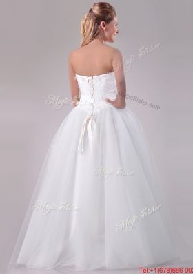 Cheap New Really Puffy Sweetheart Beaded Long Wedding Gown in Tulle