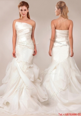 Exquisite Mermaid Asymmetrical Wedding Dresses with Ruffles Layers