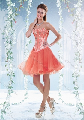 Beautifu Coral Red Detachable New Style Quinceanera Dresses with Beading and Ruffles