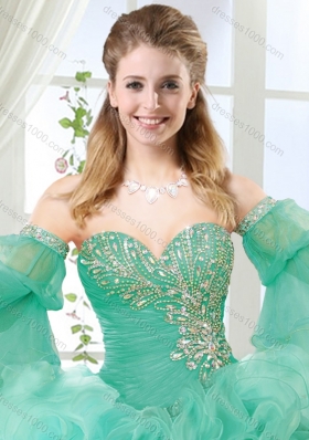 Exquisite Beaded Big Puffy Detachable Quinceanera Dresses with Brush Train