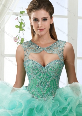 Fashionable Brush Train Detachable Quinceanera Dresses with Beading and Rolling Flower