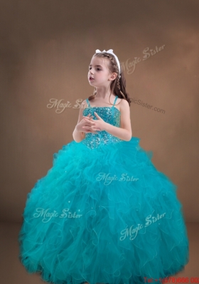 Luxurious Beaded and Ruffled Quinceanera Dress and Sweet Spaghetti Straps Teal Mini Qwuinceanera Dress and Discount Sequined Short Dama Dresses