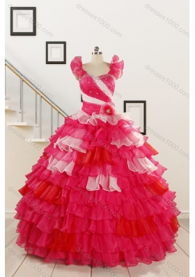 Cheap One Shoulder Beading Quinceanera Dresses for 2015
