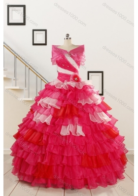 Cheap One Shoulder Beading Quinceanera Dresses for 2015