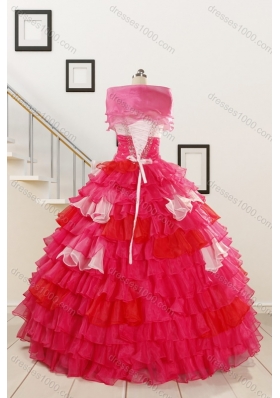 Cheap One Shoulder Beading Quinceanera Dresses for 2015