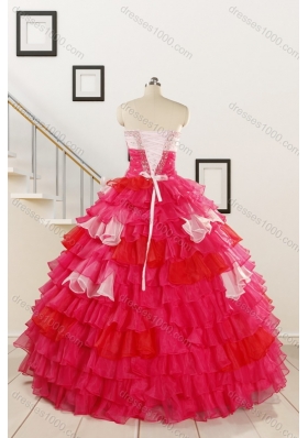 Cheap One Shoulder Beading Quinceanera Dresses for 2015