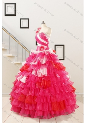 Cheap One Shoulder Beading Quinceanera Dresses for 2015