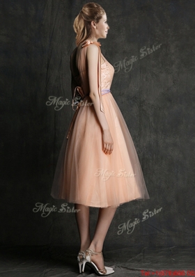 2016 Wonderful One Shoulder Bridesmaid Dress with Sashes and Bowknot