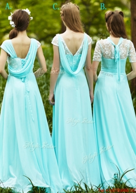 2016 Lovely Chiffon Empire Long Prom Dresses  in Apple Green