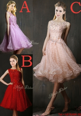 Popular See Through Beaded and Applique Prom Dresses  in Lavender