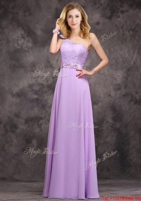 2016 Perfect Applique and Laced Lavender Long Dama Dresses in Chiffon