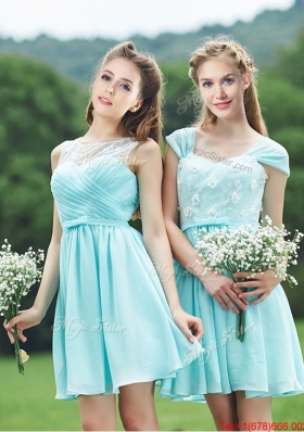 Classical Mint Short  Mother of Bride Dresses with Appliques and Belt