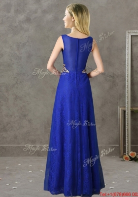 Gorgeous V Neck Appliques and Beading  Mother of Bride Dresses in Royal Blue