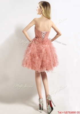 Lovely Beaded and Ruffled Puffy Skirt Bridesmaid Dress in Tulle