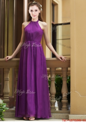 Lovely Empire Chiffon Ankle Length Prom Dresses  with Ruching