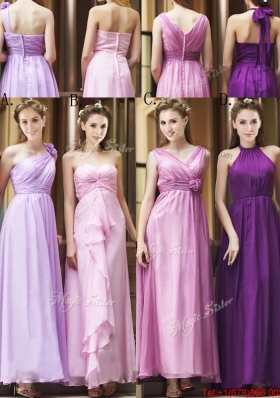 Perfect Empire Ankle Length Zipper Up Bridesmaid Dress in Chiffon