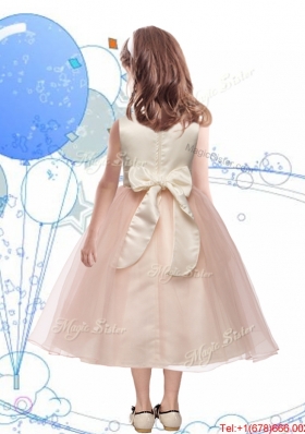 Beautiful Scoop Baby Pink Tulle Flower Girl Dress with Sashes