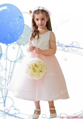 Beautiful Scoop Baby Pink Tulle Flower Girl Dress with Sashes