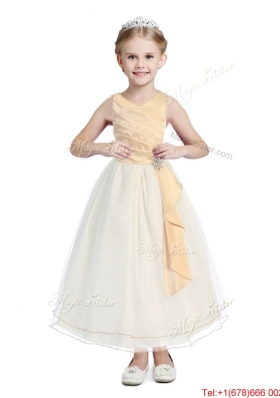 New Arrivals Scoop Tulle Flower Girl Dress with Beading