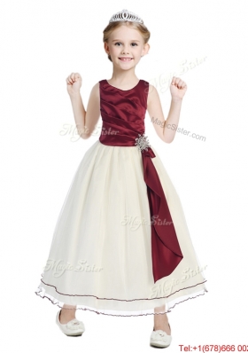 New Arrivals Scoop Tulle Flower Girl Dress with Beading