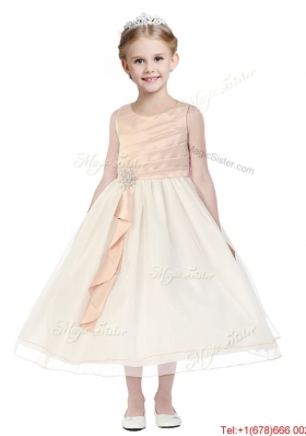 New Arrivals Scoop Tulle Flower Girl Dress with Beading