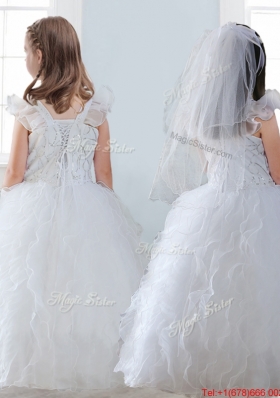 Discount Organza Straps Mini Quinceanera Dress with Sequins and Ruffles