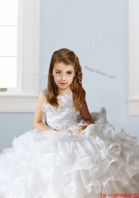 Fashionable Asymmetrical Neckline Mini Quinceanera Dress with Beading and Ruffles