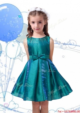 Romantic Scoop Organza Little Girl Pageant Dress with Beading and Bowknot