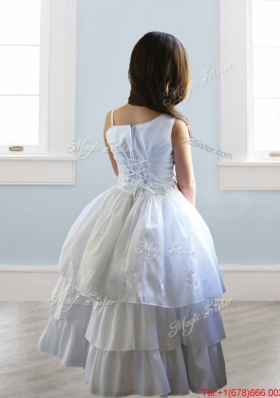 Popular Asymmetrical Neckline Detachable Mini Quinceanera Dress with Appliques