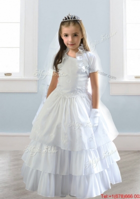 Popular Asymmetrical Neckline Detachable Mini Quinceanera Dress with Appliques