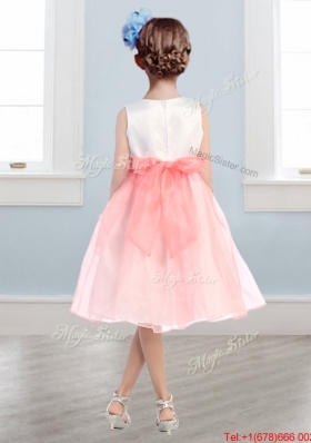 Beautiful Scoop Tulle Girls Party Dress with Hand Made Flowers and  Ruffles