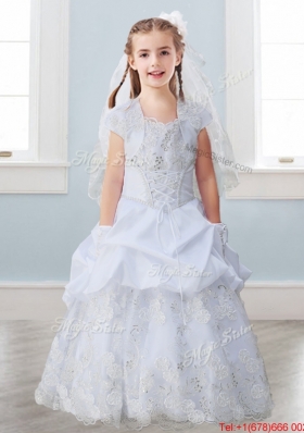 Best Spaghetti Straps Girls Party Dress with Lace and Pick Ups