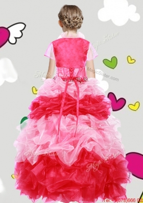 Lovely Beaded and Ruffled Girls Party Dress with Puffy Skirt