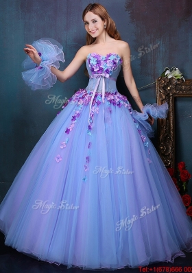 Hot Sale Really Puffy A Line Sweet 16 Dress with Appliques and Bowknot