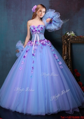 Hot Sale Really Puffy A Line Sweet 16 Dress with Appliques and Bowknot