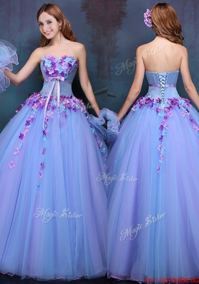 Hot Sale Really Puffy A Line Sweet 16 Dress with Appliques and Bowknot